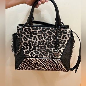 NWT - Michael Kors - Prism Large Animal-Print Leather Satchel
